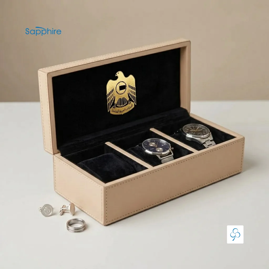custom leather watch gift box with individual compartments for luxury watches in uae