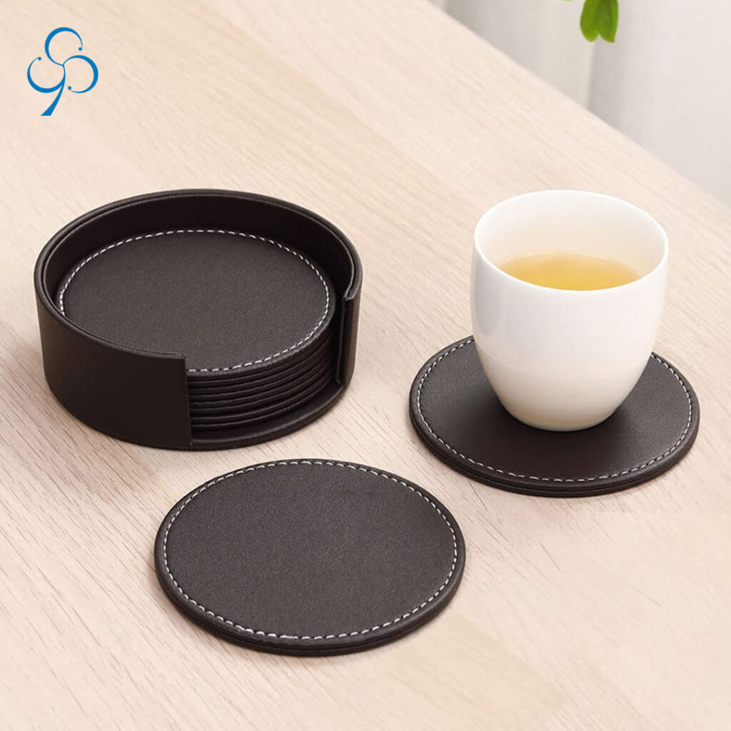 round tea coasters with holders