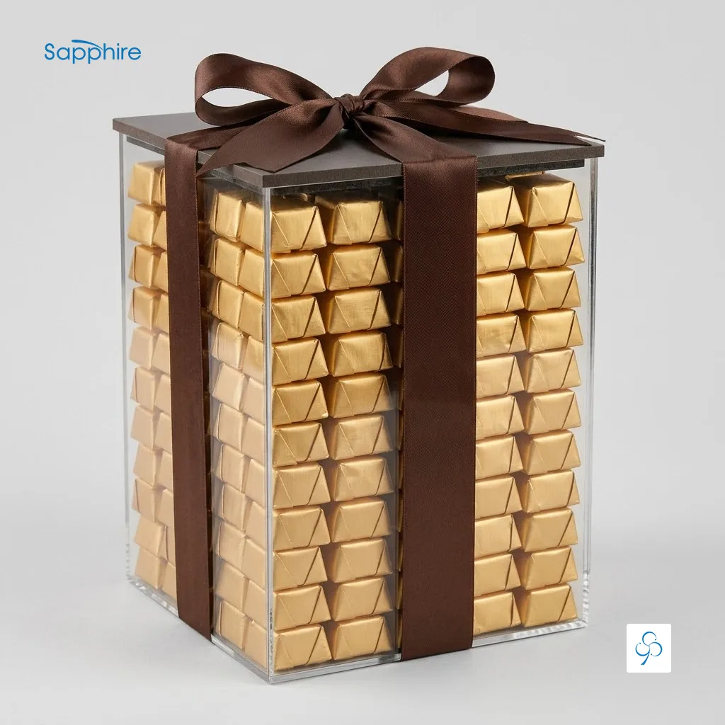 transparent acrylic chocolate gift box for premium gifting