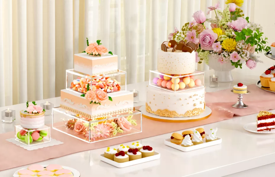 custom acrylic cake boxes - luxury cake packaging manufacturer in uae