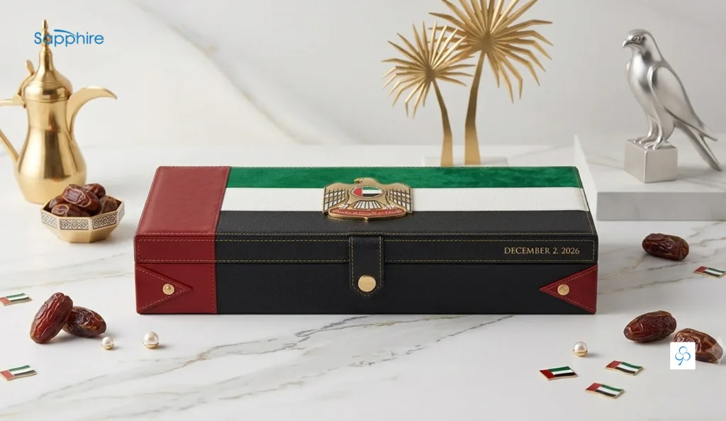 dates leather gift boxes for uae national day celebration
