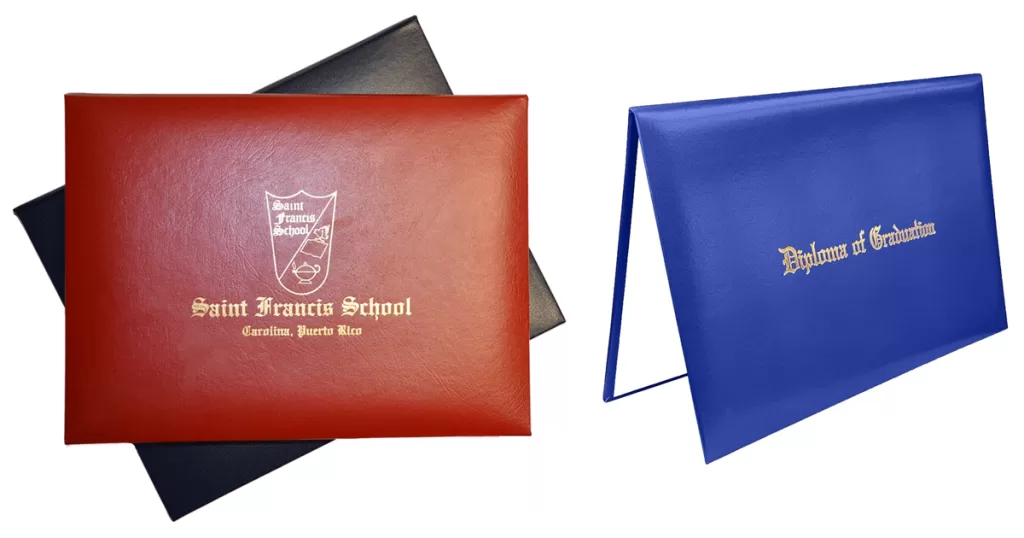 custom certificate holders folders with logo made in uae