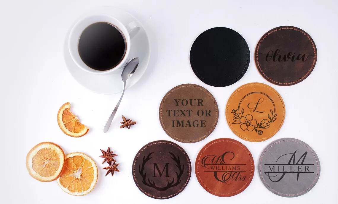 Custom Tea Coasters in the UAE with logo and colors
