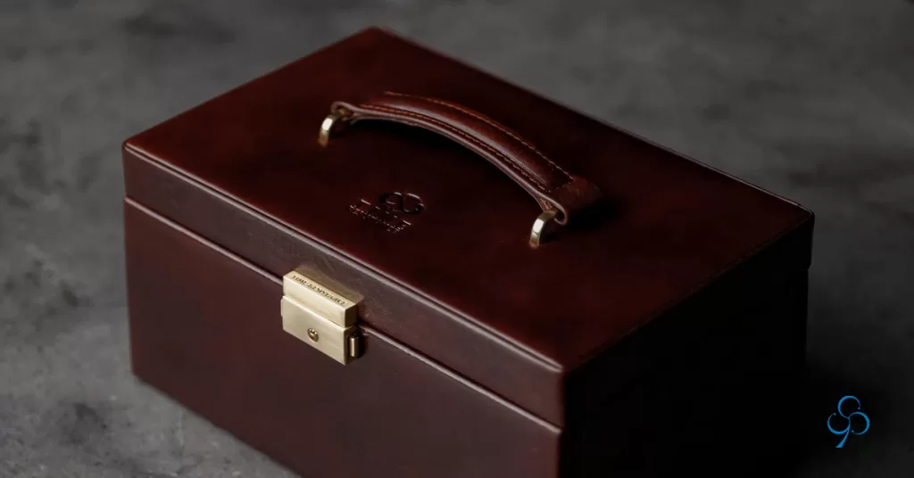 packaging with custom leather boxes