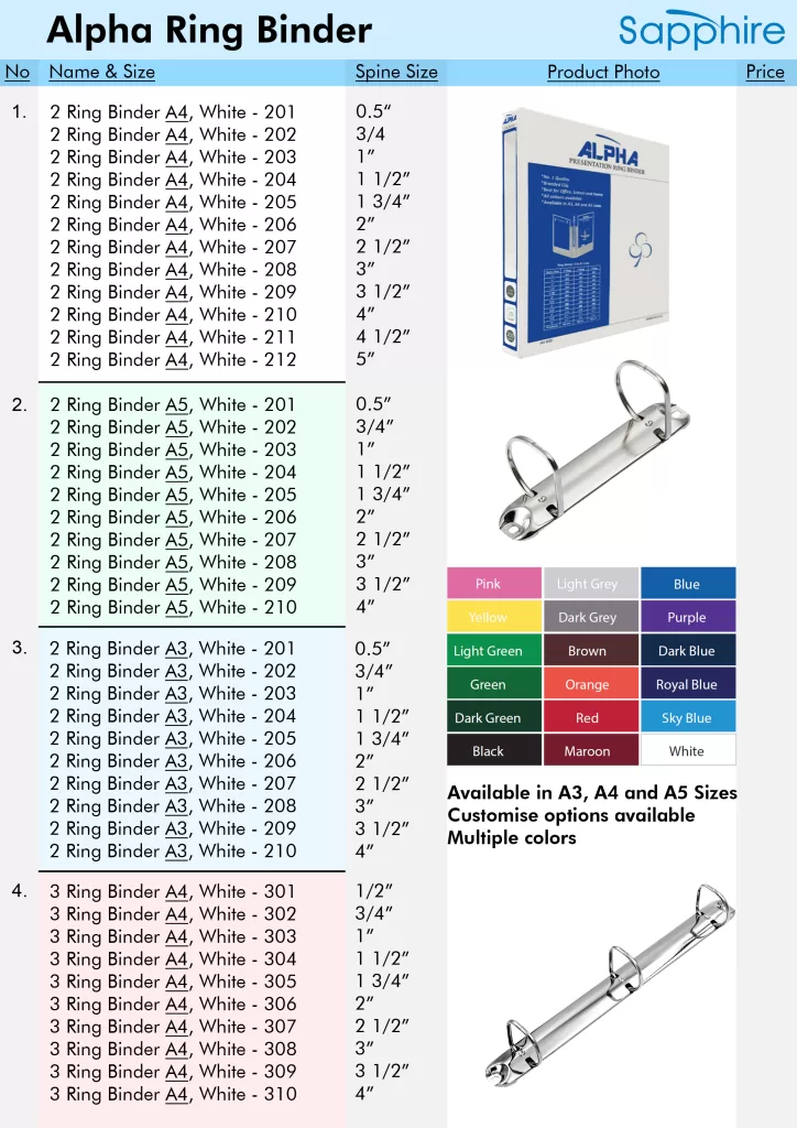 ring binders with clips in uae
