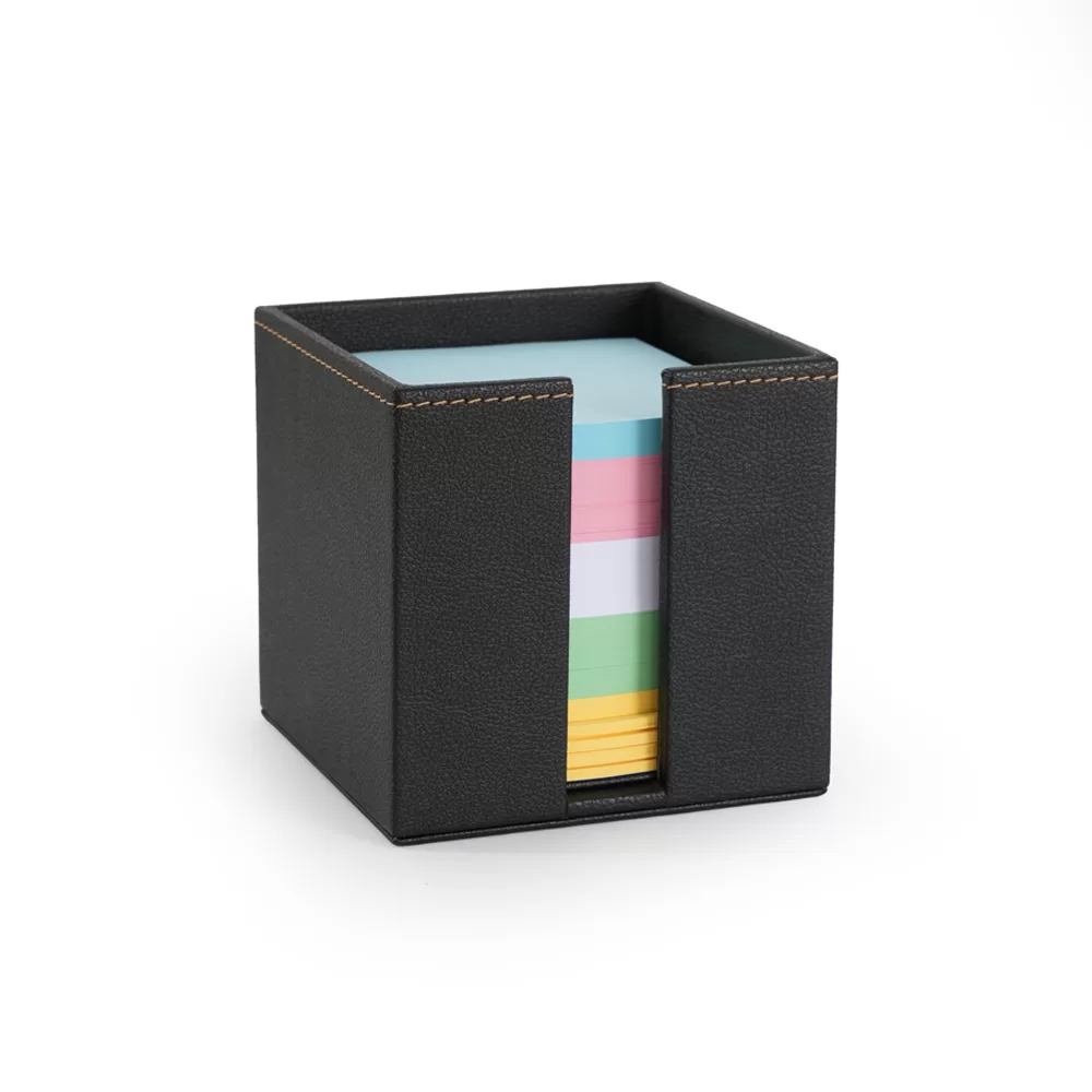 leather memo cube - keep reminders at your fingertips