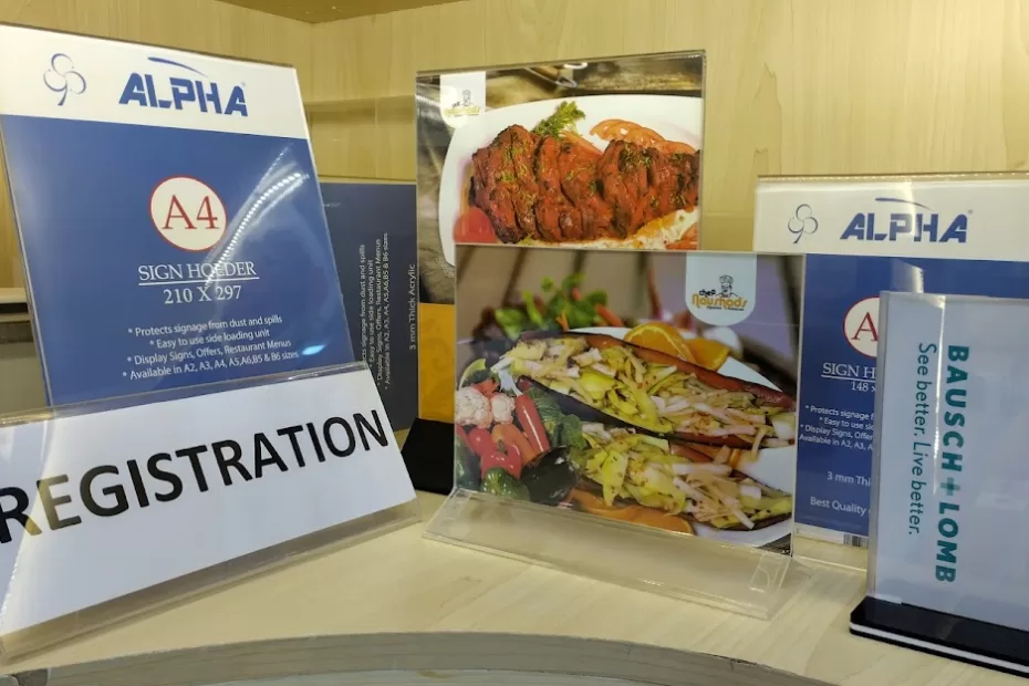 custom acrylic sign holders for businesses in uae