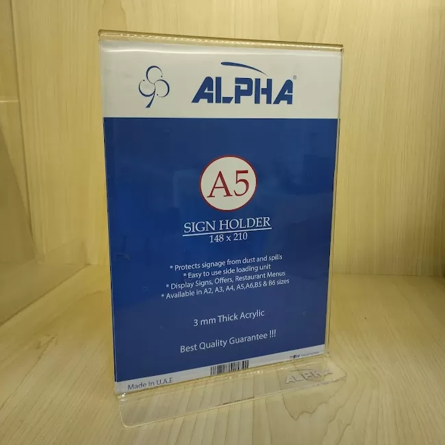 durable acrylic sign holder for retail use