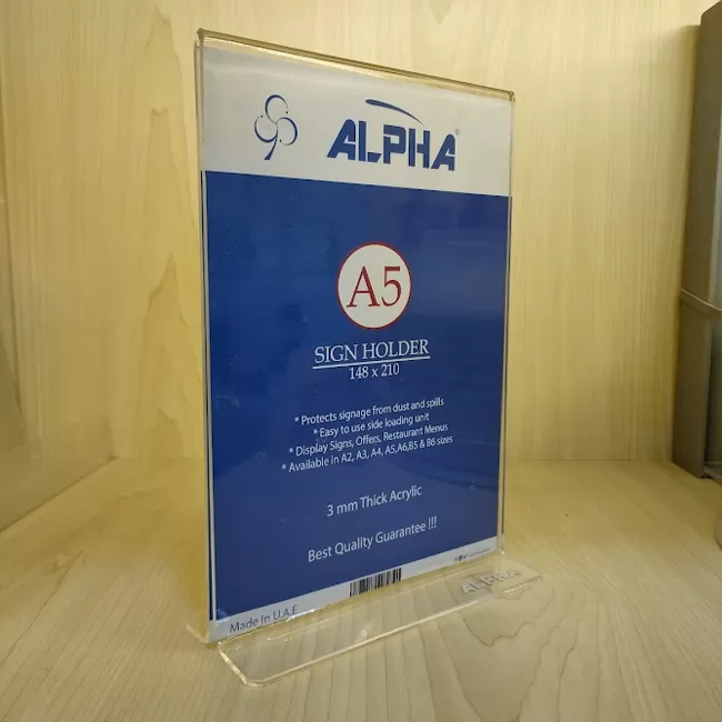 clear acrylic sign holder