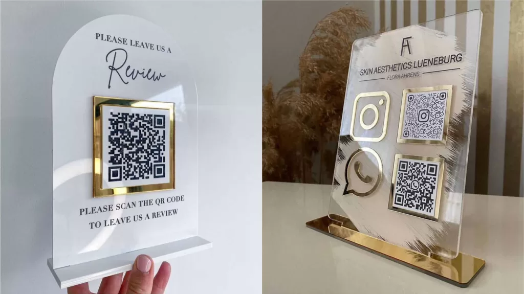 custom branded acrylic sign holder with logo