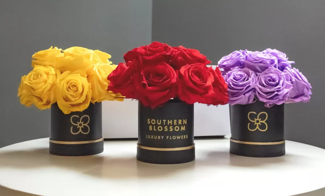 custom rigid flower boxes - sapphire plastic