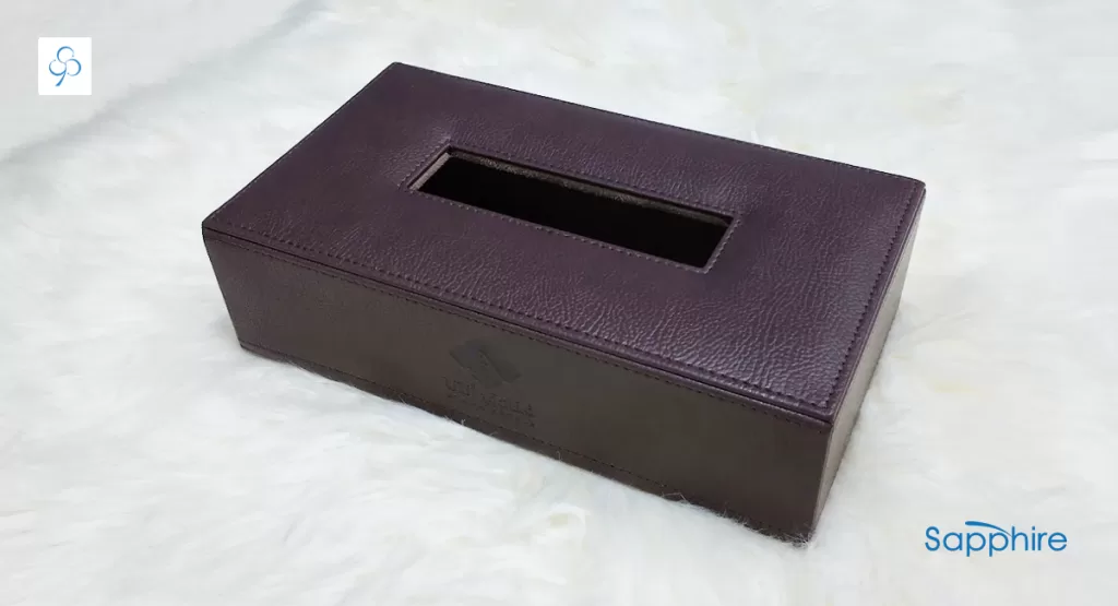 custom leather tissue box holders for hospitality