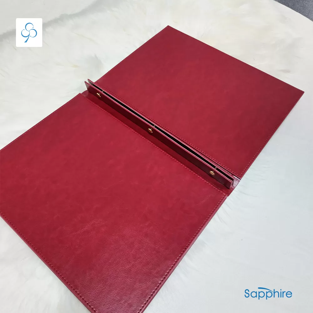 menu cover with screw binding system