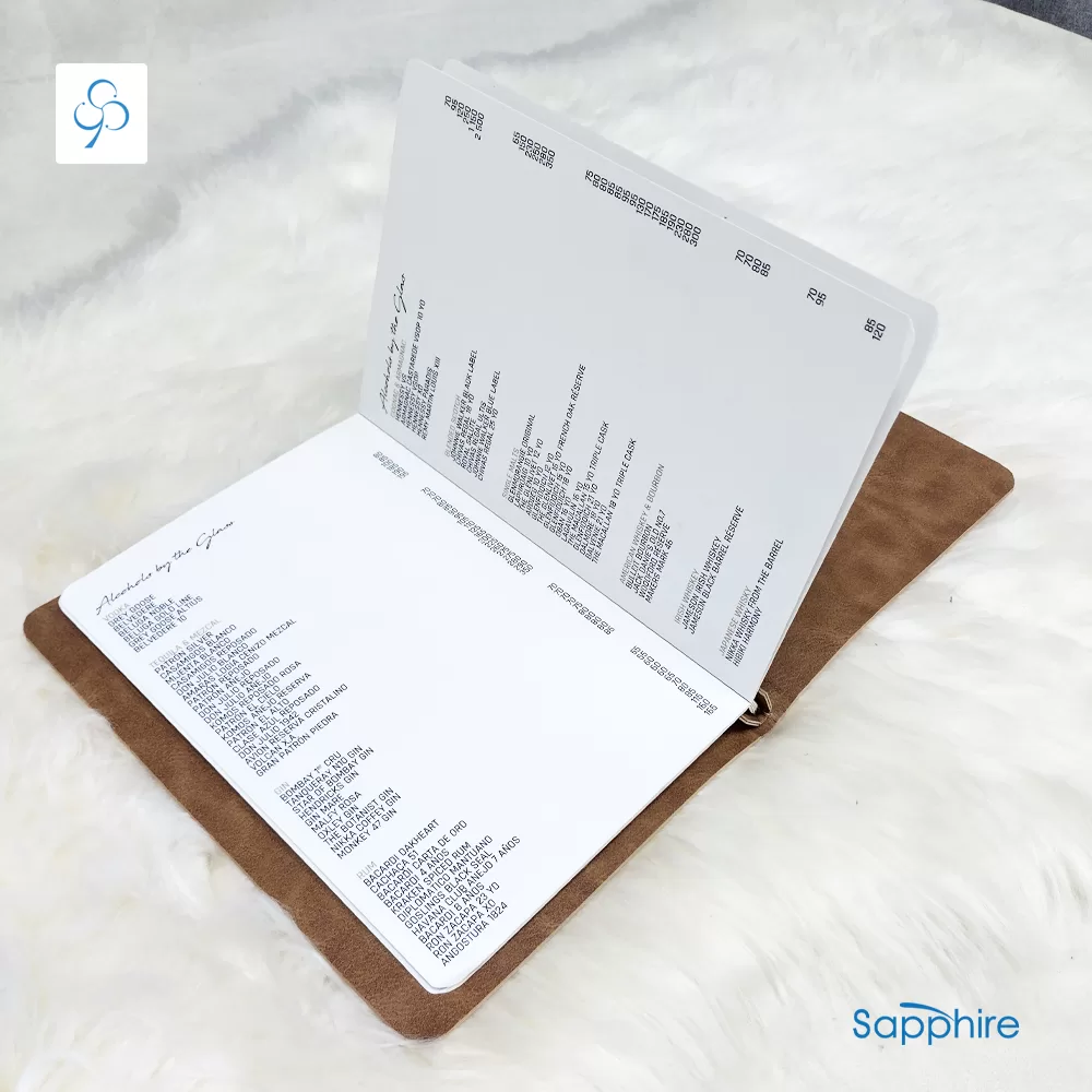 menu leather covers for fine dining