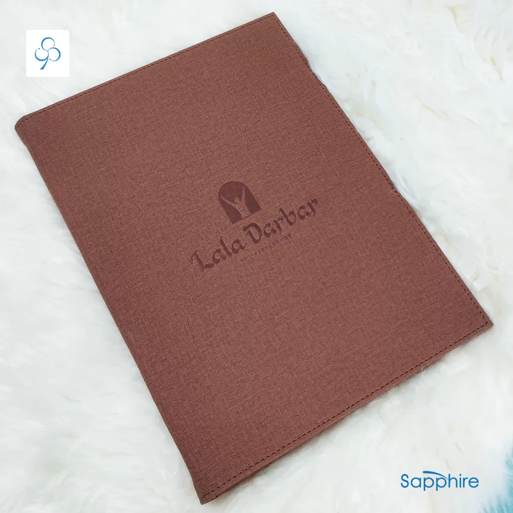pu leather menu folder with logo branding