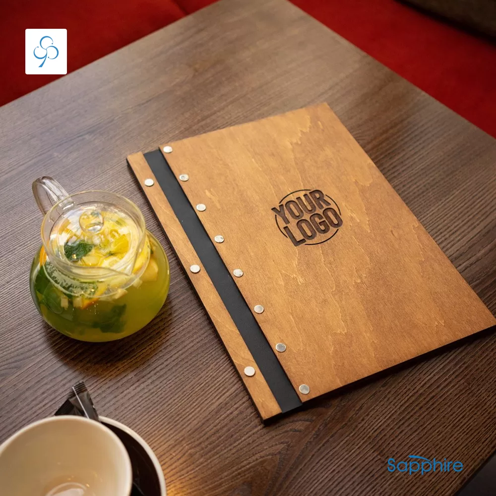 wooden menu covers for cafés and grills