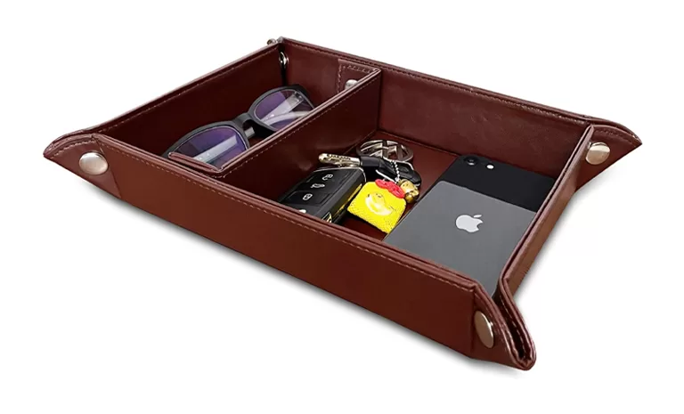 luxury custom leather trays